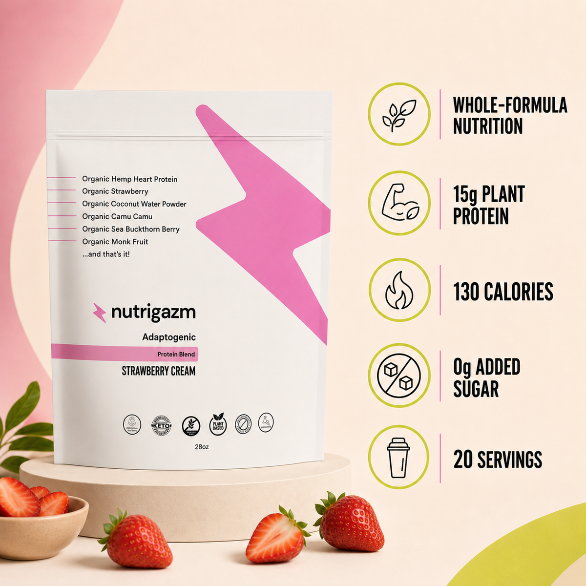 Strawberry Cream whole-formula nutrition overview