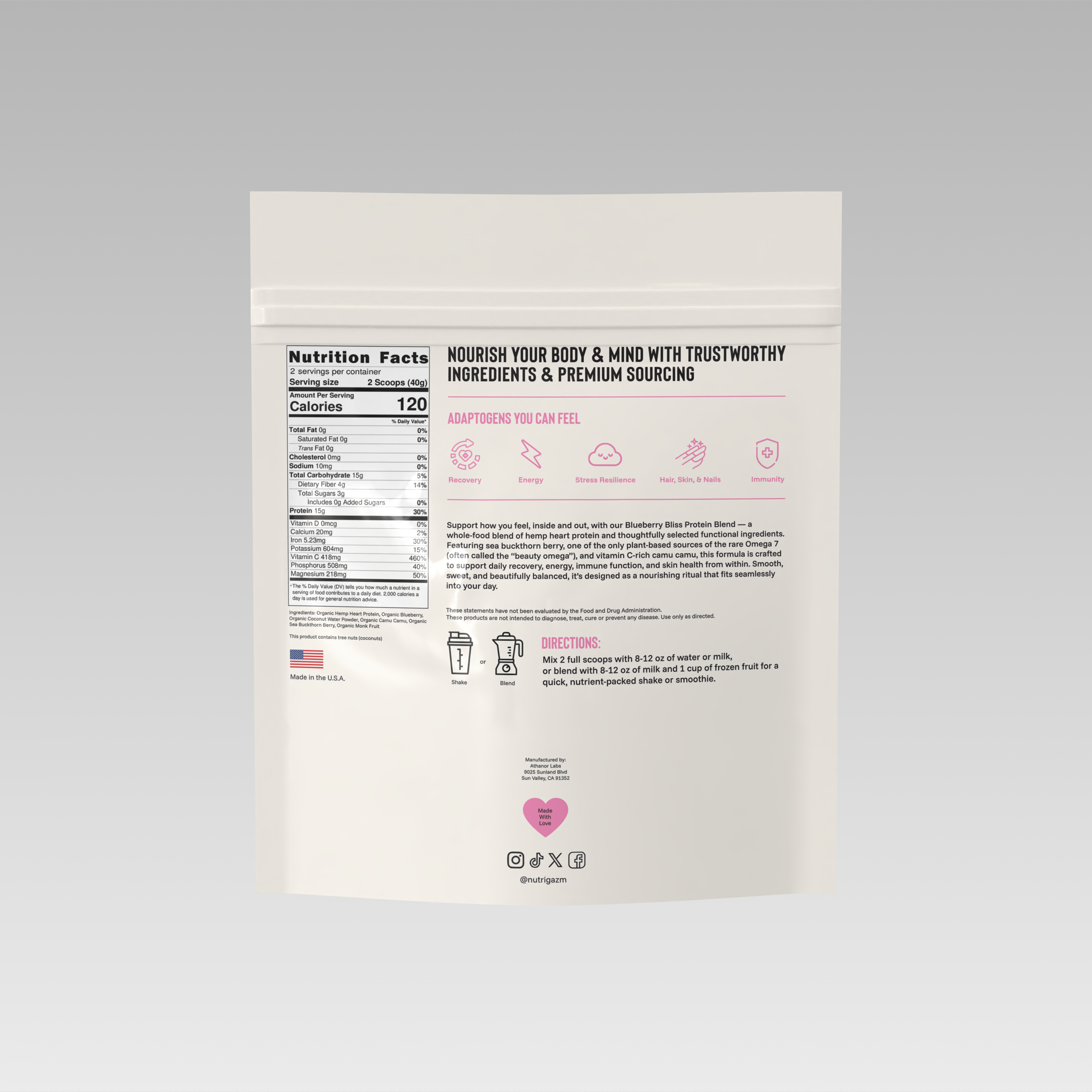 Adaptogenic Protein Blend (Blueberry Bliss) - Travel Size