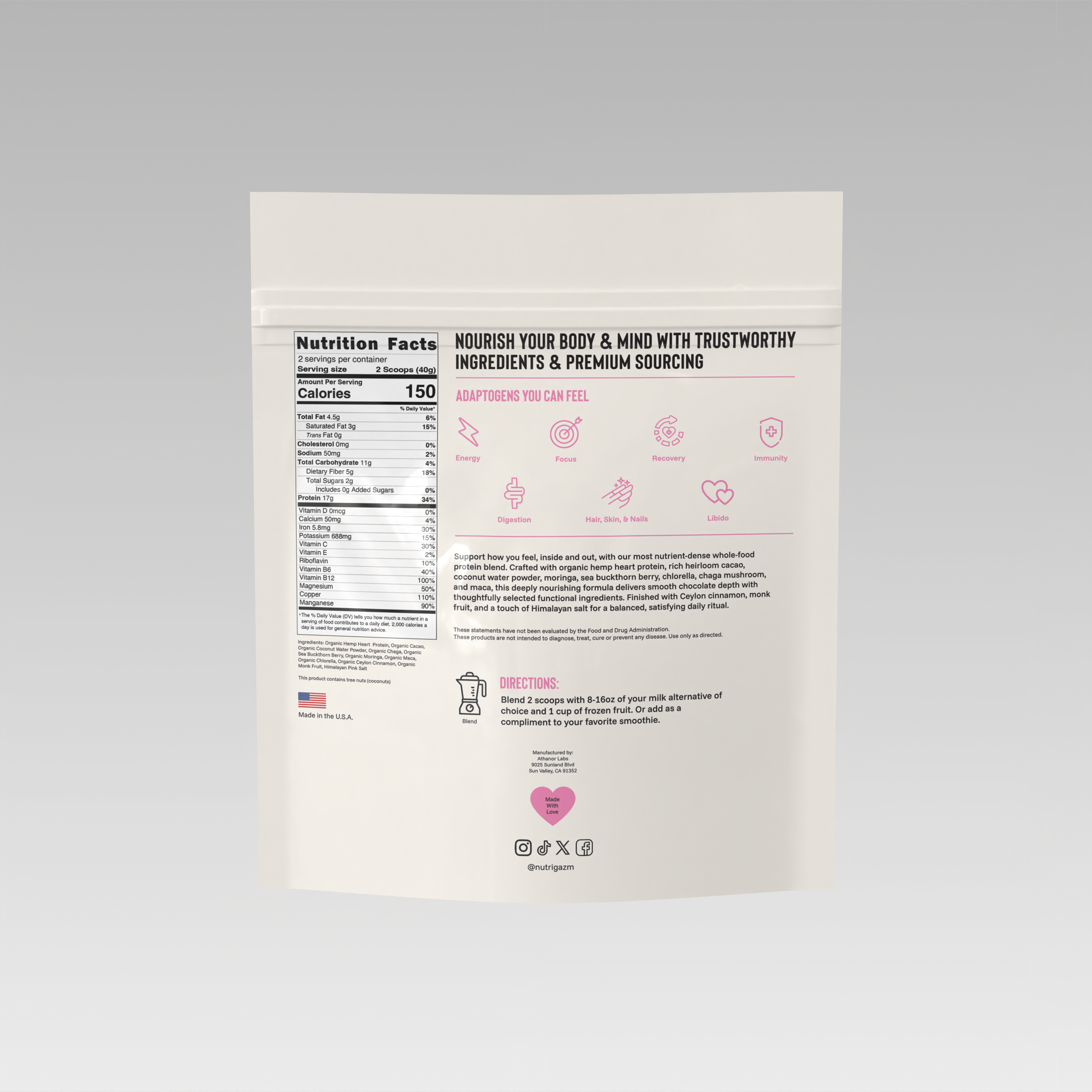 Adaptogenic Superfood Protein Blend (Dark Chocolate) - Travel Size
